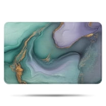 Green Purple Gold Marble Pattern Bathroom Rugs Mat,Non Slip Microfiber Bathroom Rug,Rubber Backing,Soft Bathroom Mats for Bathroom Floor,Tub and Shower,17x27in(43x68cm)