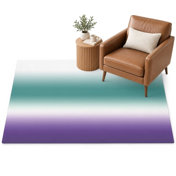 Green and Purple Gradient Area Rug 4'x6', Minimalist Violet Turquoise ...
