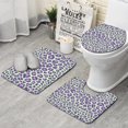 thumbnail image 1 of Green and Purple Of Leopard Print Bathroom Rugs Sets 3 Piece,Toilet Cover Set,Absorbent Non Slip Bathroom Mats Sets with U-Shaped Contour Rug Toilet Rug Set, 1 of 5