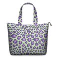 thumbnail image 1 of Green and Purple Of Leopard Print Travel Tote Bags for Women Carry On,Large Weekender Bags for Women Travel,Multi Functional Duffle Bag for Work,Shopping,Sports, 1 of 5