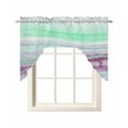 thumbnail image 1 of Green Purple Ombre Swag Valances for Windows, Small Curtains Drapes, Abstract Modern Art Fluid Striped Kitchen Window Curtains Over Sink Window Treatment Valance for Bedroom/Bathroom 56"x36", 1 of 5