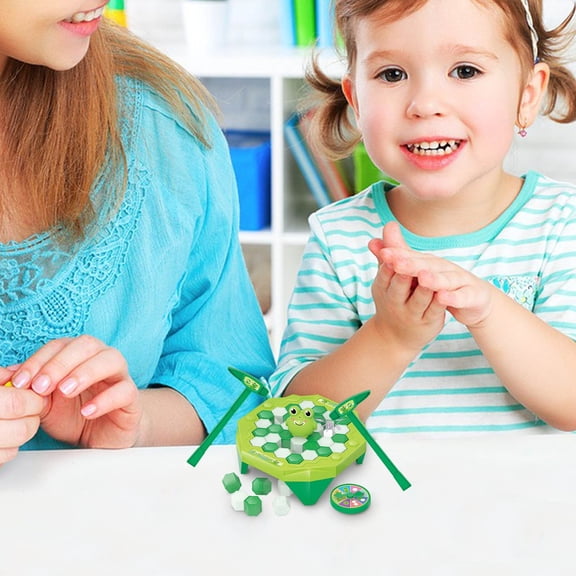 Green Push Wall Brick Game With Green Frog Penguin Duck Family Ice Breaking Challenge