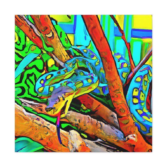"Green Python Fauvism" - Canvas