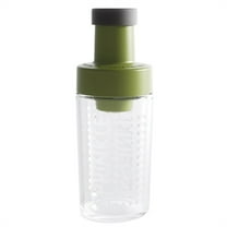 Green Quantitative Salt Tank, Glass Sugar Dispenser with Pour Spout Automeasure Sugar Container 8.8Oz Sugar Shaker Dispenser Metering Sugar Bowl Coffee Bar Accessories for Coffee Tea and Baking