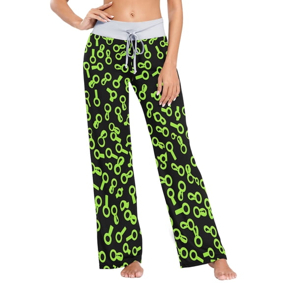 Green Question Marks Womens Sleep Pajama Pants Waistband Lounge Sleepwear Pjs Sweatpants Yoga Pants