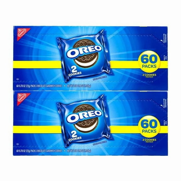 Green Rabbit Holdings B2946565 Oreo Chocolate Sandwich Cookies - 120 Count - Pack of 2