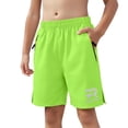 thumbnail image 1 of Green Rayon for Children Boy Girl Fall Summer Work Out Gym Lounge Stretchy Running Straight Leg Elastic Waist Basic Shorts Kid 2026 Clothes Regular Fit Y2K 8 Years, 1 of 9