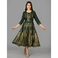 thumbnail image 1 of Green Rayon Fit & Flared Dress, 1 of 6