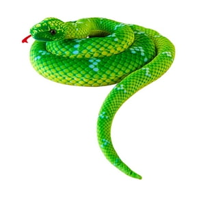 Green Realistic Green Boa Snake Plush Prank Toy For Kids Stretchy Soft Rubber Reptile Doll Birthday Gift For Children