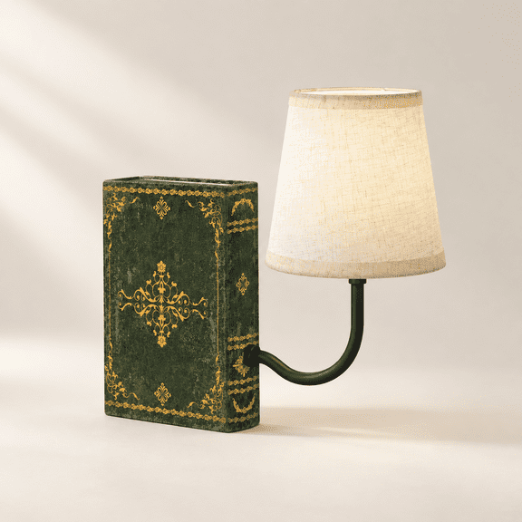 Green Rechargeable Bookend Table Lamp Touch Control Dimmable Linen Shade