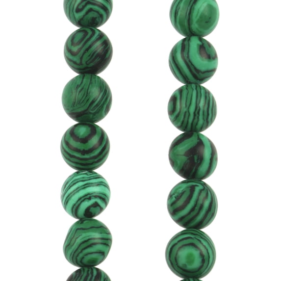 Bead Landing Green Reconstituted Dyed Stone Round Beads - 9.6mm Gemstone Beads for Bracelets, Necklaces & DIY Jewelry Projects, 8" Strands, 12 Pack