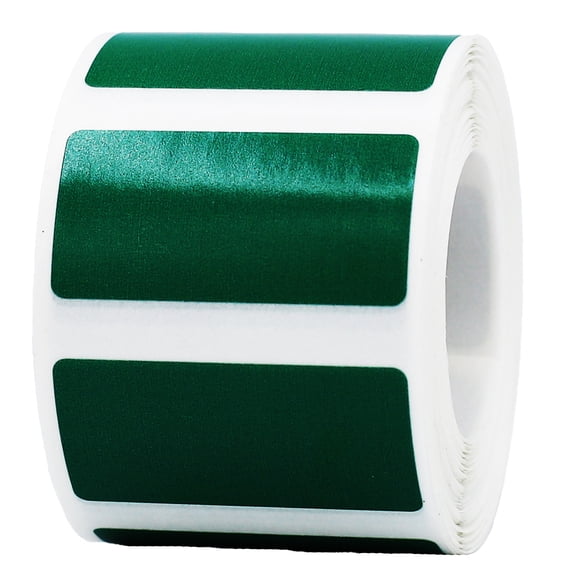 Green Rectangle Stickers | 0.75 x 1.5" Inch | 500 Pack