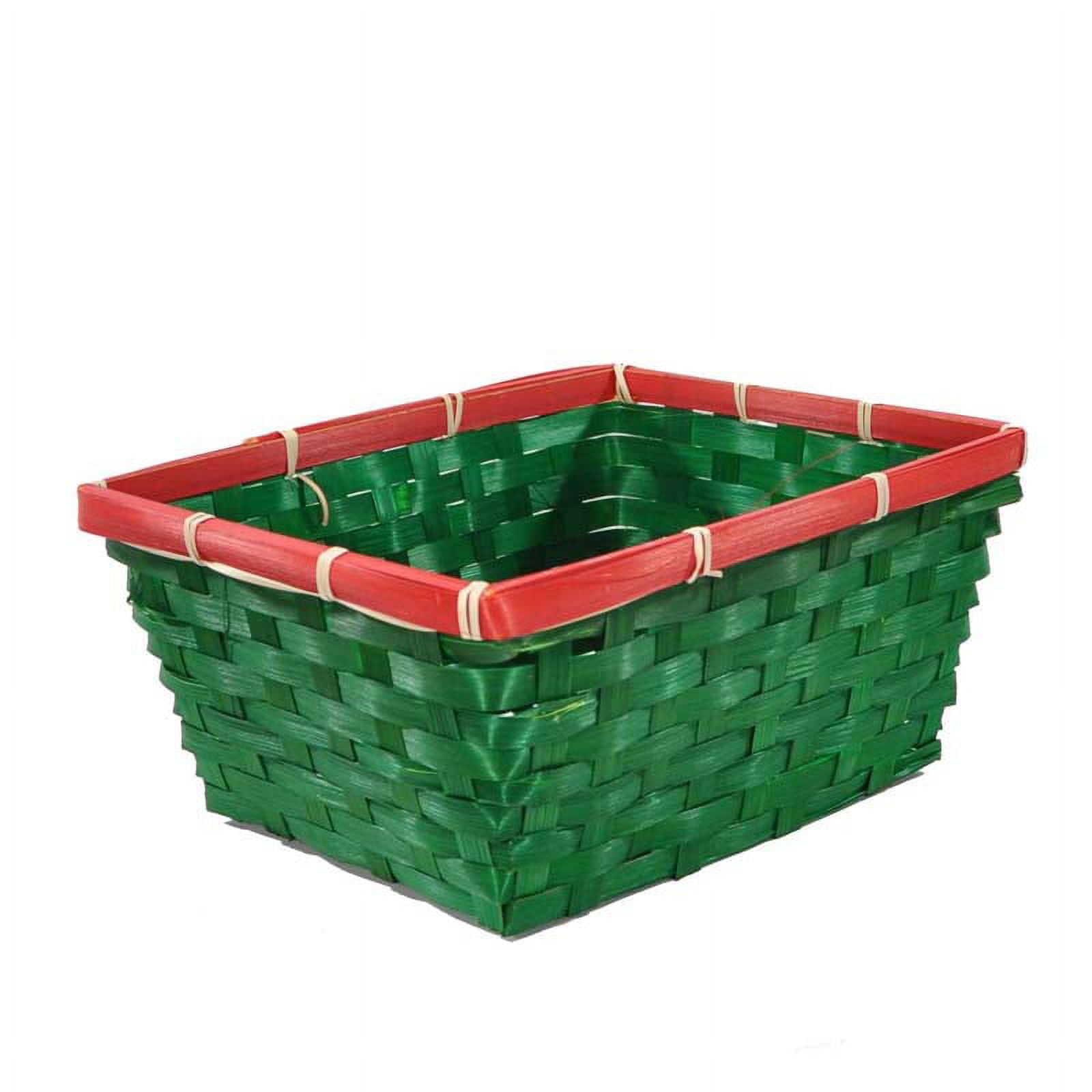 Green Rectangular with Red Rim Utility Basket 9in
