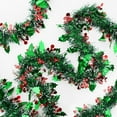 thumbnail image 1 of Green Red Berry Christmas Tinsel Garland, 33 Feet Christmas Tree Metallic Hanging Tinsel Garland for Xmas Tree Decoration Holiday Party Indoor Outdoor, 1 of 7