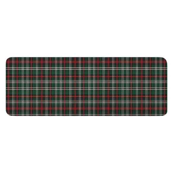 Green and Red Checkerboard Checkered Pattern Kitchen Rug Mat,Kitchen Runner Rugs Non Skid Washable,Decorative Kitchen Floor Mats for Kitchen,Sink,Laundry,17"x47.2"