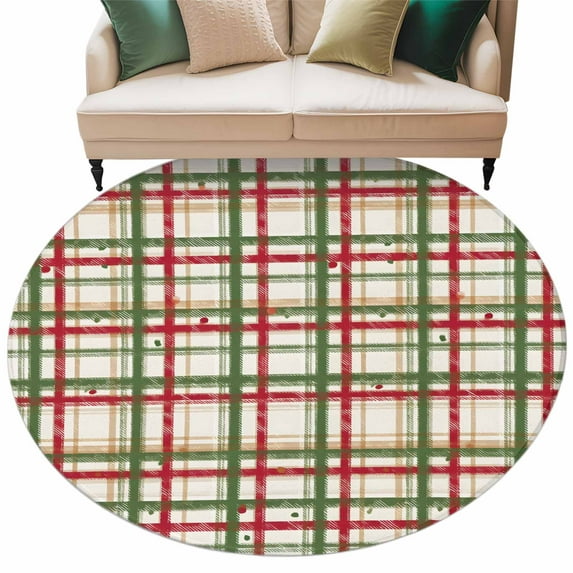 Green Red Checkered Large Area Rugs for Bedroom Living Room, Soft Non ...