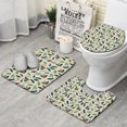thumbnail image 1 of Green and Red Christmas Holly Pattern Bathroom Rugs Sets 3 Piece,Toilet Cover Set,Absorbent Non Slip Bathroom Mats Sets with U-Shaped Contour Rug Toilet Rug Set, 1 of 5