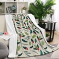 thumbnail image 1 of Green and Red Christmas Holly Pattern Blanket,Comfortable Soft Lamb Wool Throw Blanket,All Season,Warm Lightweight Blankets for Sofa Bed Couch Living Room Chair,40"x50", 1 of 4