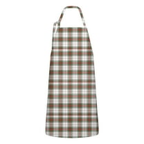 Green and Red Christmas Plaid Apron-Garden Aprons for Women with Pockets-Cotton Linen Waterproof Kitchen Cooking Gardening Aprons Adjustable for Kitchen,Cooking,BBQ and Salon 32"x27"