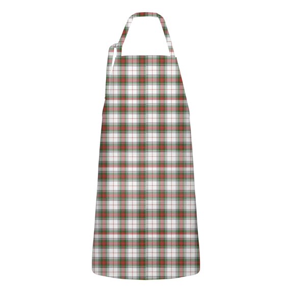 Green and Red Christmas Plaid Apron-Garden Aprons for Women with Pockets-Cotton Linen Waterproof Kitchen Cooking Gardening Aprons Adjustable for Kitchen,Cooking,BBQ and Salon 32"x27"