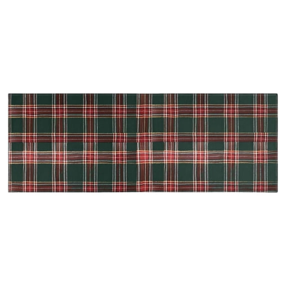 Green and Red Christmas Plaid Pattern Kitchen Rug Mat,Kitchen Runner Rugs Non Skid Washable,Decorative Kitchen Floor Mats for Kitchen,Sink,Laundry,17"X47"