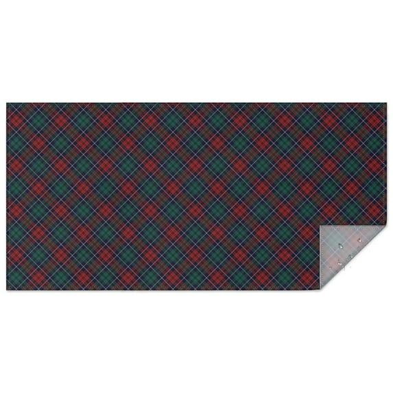 Green and Red Christmas Plaid Pattern Rectangle Tablecloth 60"x120",Waterproof Polyester Rectangle Table Cloth, Wipeable Spillproof Polyester Tablecloth for Dining, Camping, Indoor and Outdoor