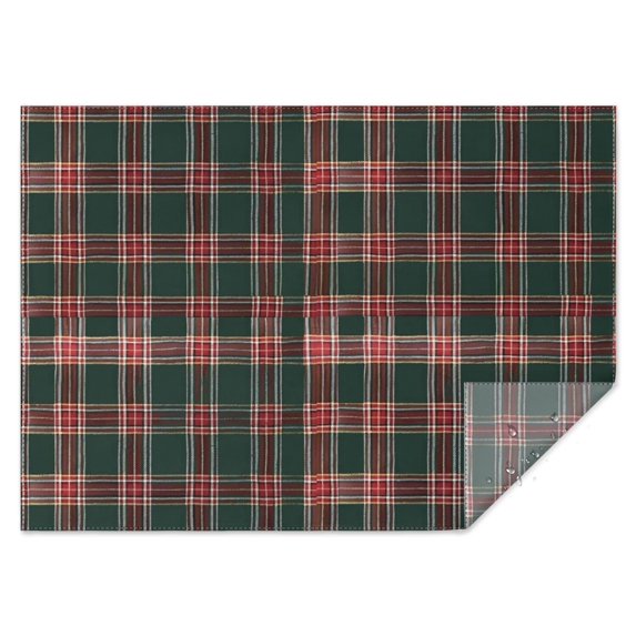 Green and Red Christmas Plaid Pattern Rectangle Tablecloth 60"x84",Waterproof Polyester Rectangle Table Cloth, Wipeable Spillproof Polyester Tablecloth for Dining, Camping, Indoor and Outdoor