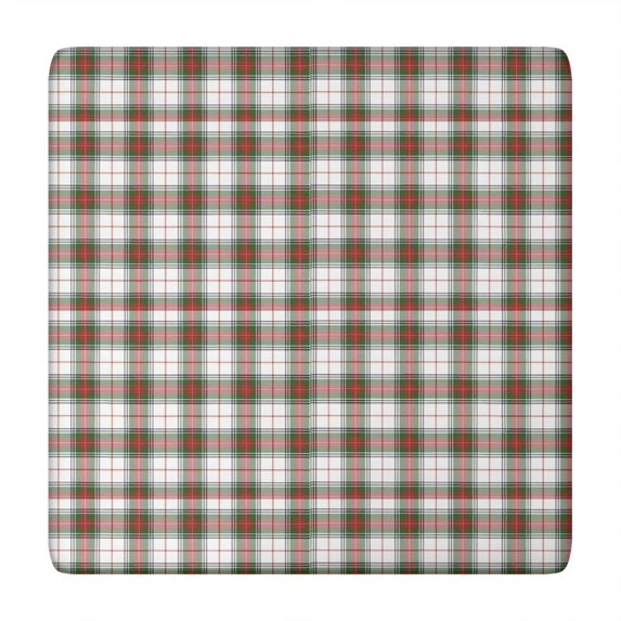 Green and Red Christmas Plaid Pattern Square Fitted Tablecloth with Elastic Edge,Square Table Cover,Washable Elastic Table Cover for Home Kitchen Party Decor 34"x34"