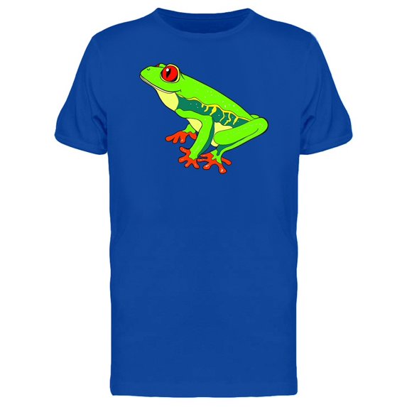 Green Red-Eyed Tree Frog Cartoon Tee Men's -Image by Shutterstock