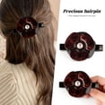 thumbnail image 1 of Green/Red Floral Pearl Hair Clip for Women, Acetate & Alloy Hairpin with Pearl Center, Vintage Hair Accessories for Half-Up Styles, 1 of 7
