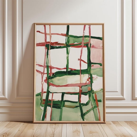 Green Red Grid Composition Poster Unframed Paper Print