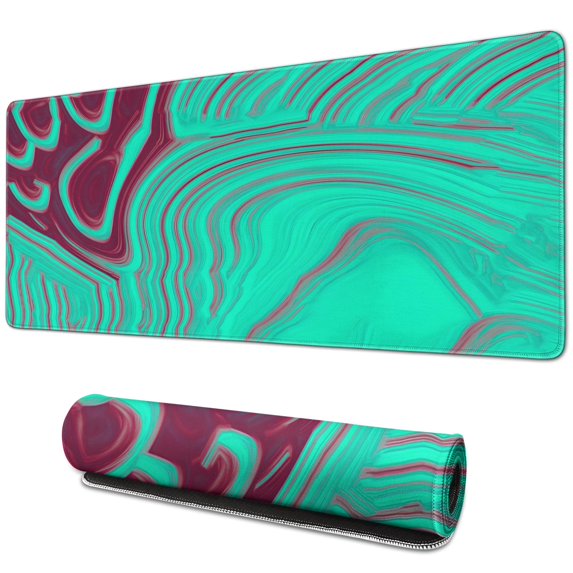 Green Red Lines mousepad Gamingwaterproofwashable Line Series for Office Home Work GamingmousepadsRubber Base Mousepad with Stitched Edges 31.5x11.8inches