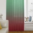 thumbnail image 1 of Green Red Ombre Semi Sheer Curtains Drapes for Living Room, Bedroom, French Doors Window 45 Inches Long, Modern Abstract Art Aesthetics Rod Pocket Chiffon Curtain Drapery Voile Draperies Panel, 1 of 6
