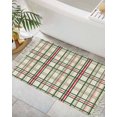 thumbnail image 1 of Green Red Plaid Christmas Bathroom Rug 2x3 Front Door Mat with Tassel Cotton Woven Throw Area Rug Washable Small Entry Rugs Xmas Checkered Buffalo Low Profile Carpet for Kitchen Laundry Room, 1 of 5