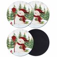 thumbnail image 1 of Green Red Snowman Christmas Coasters Set of 4, Absorbent Coasters for Drinks, Xmas Tree Snowflake Winter Coaster for Desk Coffee Table Protection, Home Decor House Warming Gifts 4", 1 of 8