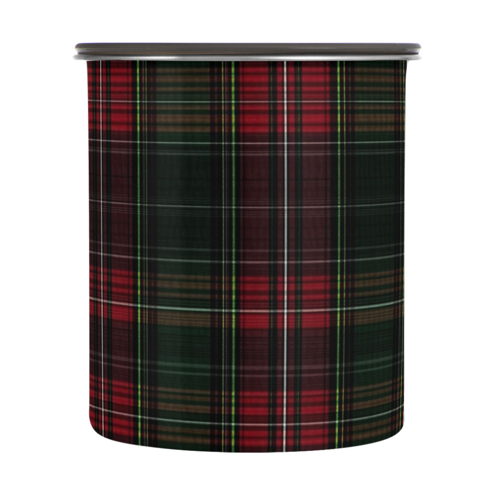 Green and Red Tartan Plaid Airtight Coffee Bean Canister 30oz Food Storage Containers with Lids For Gournd, Tea, Sugar, Flour, Rice, Cereal, Candy Cookie Jar