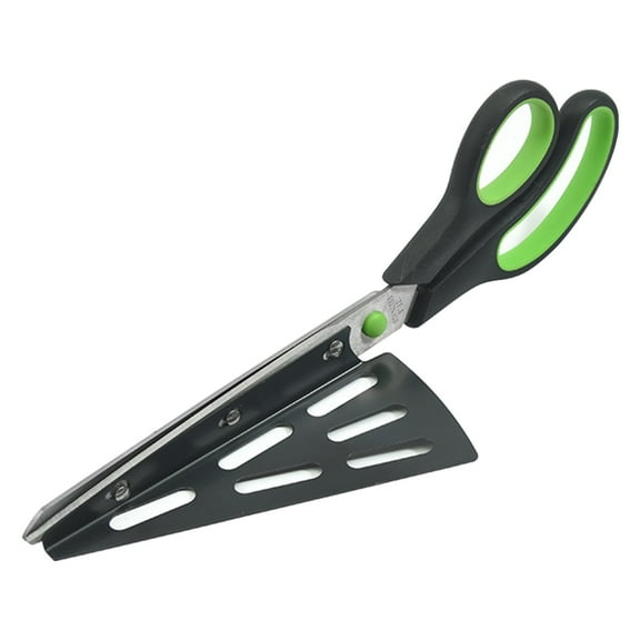 Green Removable Stainless Steel Pizza Scissors Kitchen Shears Multifunctional For Pizza Scallions Herb Cutting Sharp Durable