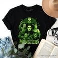 thumbnail image 1 of Green Retro Monsters T-Shirt, Vintage Classic Horror Halloween Tee, 1 of 5