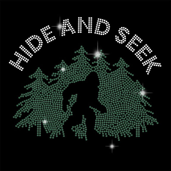 Green Rhinestone Iron on Transfers 11.7x8.3 Bling Hide and Seek Hotfix Transfers Decal Crystal Iron on Heat Transfer Savage Rhinestone Transfer Appliques DIY Clothing T Shirt Pants Bags