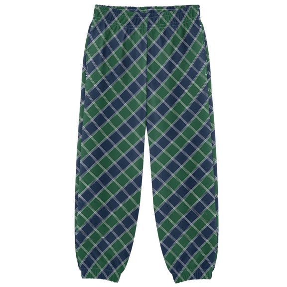 Green Rhombus Boys Pants Kids Casual Sweatpants Joggers Toddler Sports Pants 3-10 Years