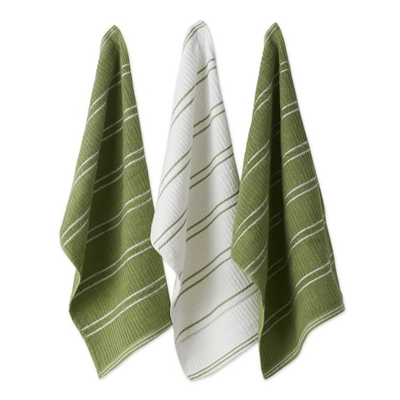Green Ribbed Terry Dishtowel Dishcloth (Set of 8)