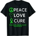 thumbnail image 1 of Green Ribbon Peace Cure Traumatic Brain Injury Awareness T-Shirt, 1 of 4