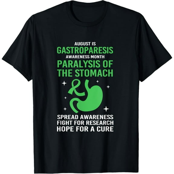 Green Ribbon Stomach August Is Gastroparesis Awareness Month T-Shirt