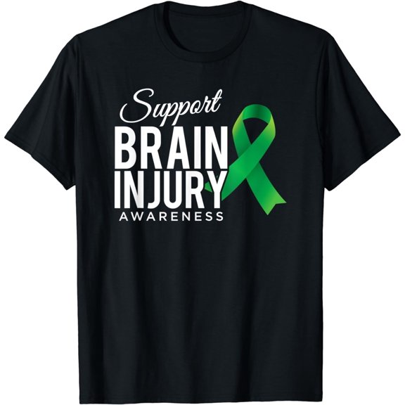 Green Ribbon TBI Support Brain Injury Awareness T-Shirt