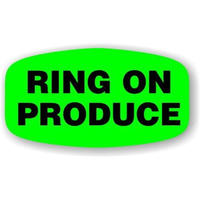 Green Ring on Produce Food Store Labels 1.25" x .625" 1000 each per roll Great Quality Stickers Decals