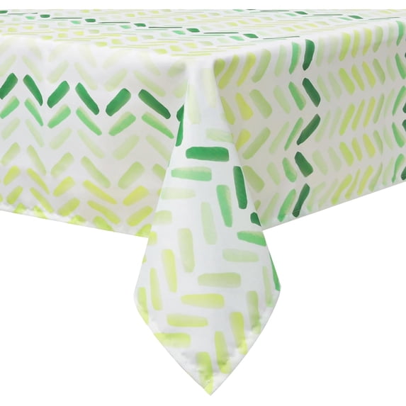 Green Rippled Tablecloth 60×84 inch Spring Summer, Waterproof Rectangular Table Cloth Washable, Stain Resistant Cloth Table Cover for Party Picnic Dinner Decor (Green Rippled)