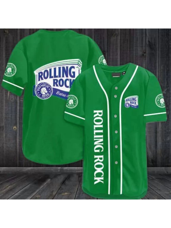 Green Rolling Rock Beer Baseball Jersey, Beer Lover Jersey Shirt, Father Gifts - Hot Sale