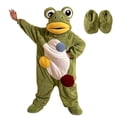thumbnail image 1 of Green Romper for Women Men Casual Onesie 𝐏ajamas – Soft Plush 𝐂osplay Jumpsuit, Unisex Cozy Loungewear, 1 of 8
