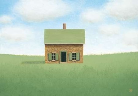 Green Roof Prairie Home Canvas Art - Sharon France (20 x 28)