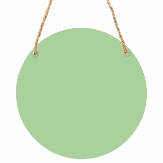 Green Round Front Door Welcome Sign, 7.8 Inch Wall Hanging Decor for Indoor Outdoor, Minimalist Solid Color Modern Abstract Home Porch Hanger Decorations for Holiday Gift